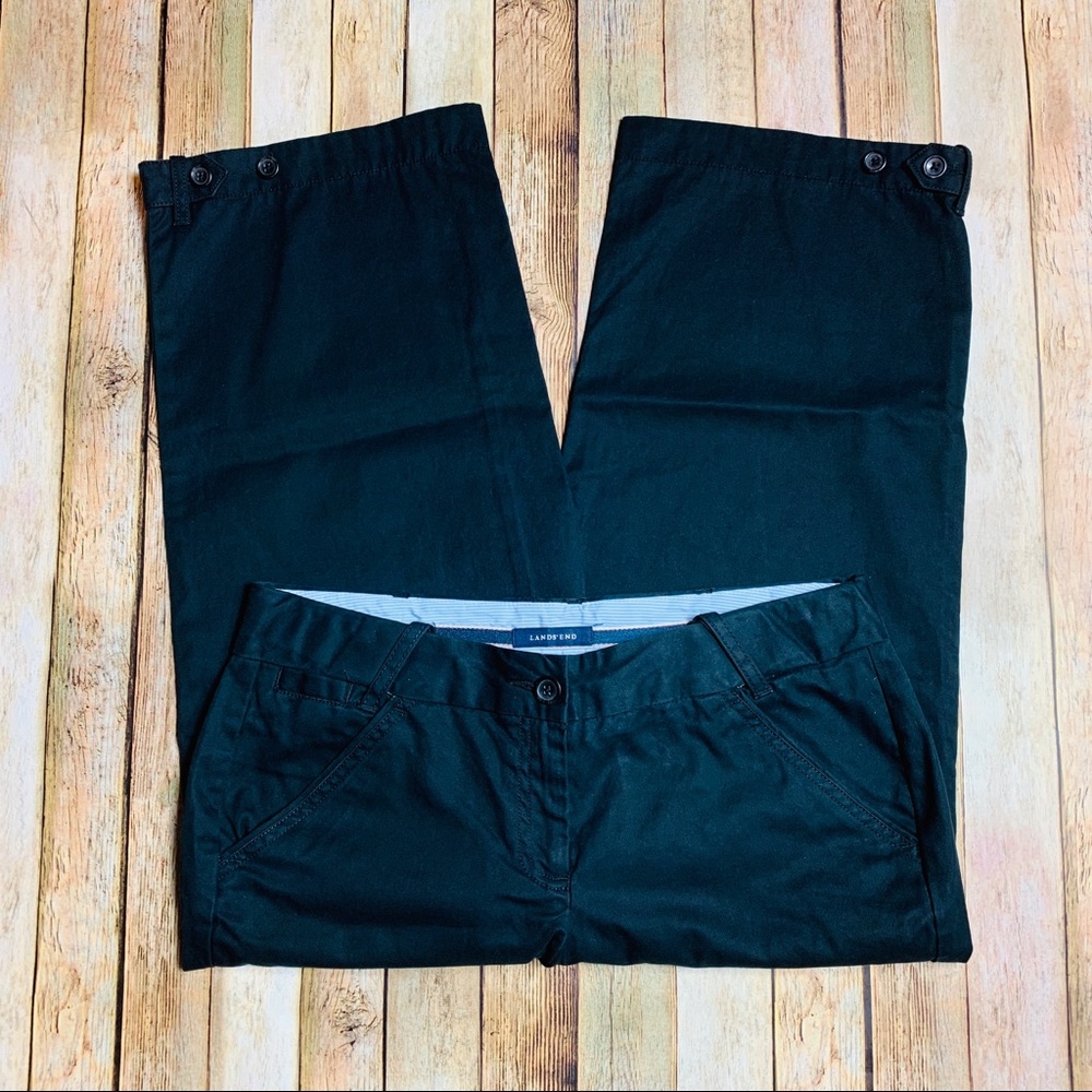 New LANDS END Black Crop Pants